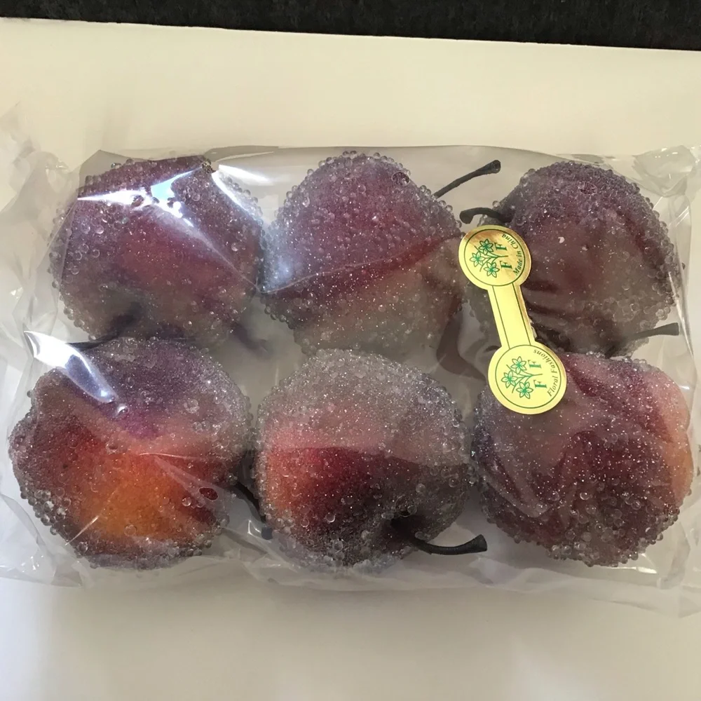 Artificial 4” Red Sugar Coated Apples in a 6 pack